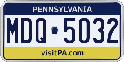 PA license plate MDQ5032