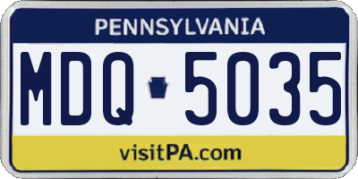 PA license plate MDQ5035