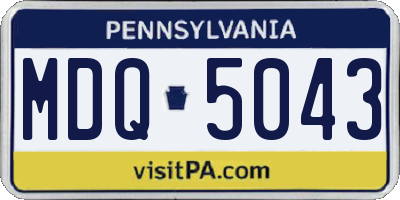 PA license plate MDQ5043