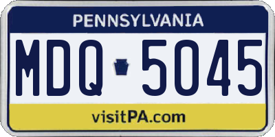 PA license plate MDQ5045