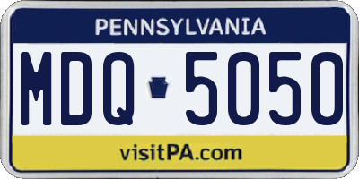 PA license plate MDQ5050