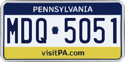 PA license plate MDQ5051