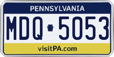 PA license plate MDQ5053