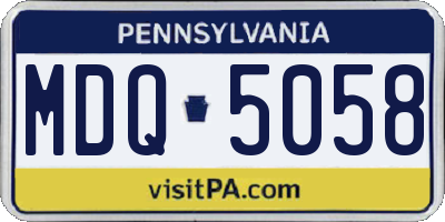 PA license plate MDQ5058
