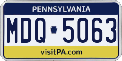 PA license plate MDQ5063