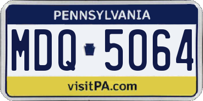 PA license plate MDQ5064