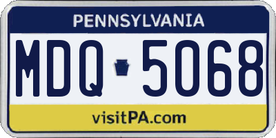 PA license plate MDQ5068