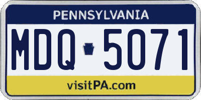 PA license plate MDQ5071