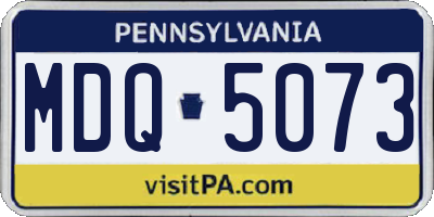 PA license plate MDQ5073