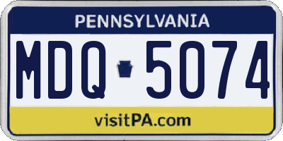 PA license plate MDQ5074