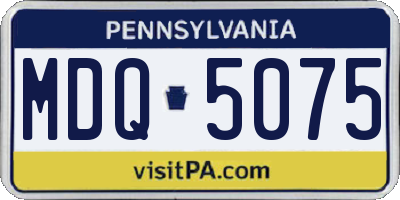 PA license plate MDQ5075