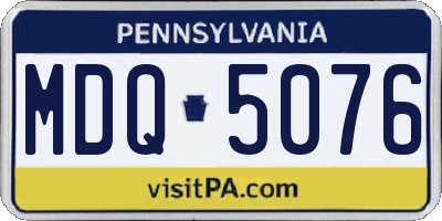 PA license plate MDQ5076