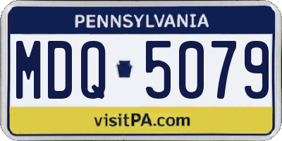 PA license plate MDQ5079