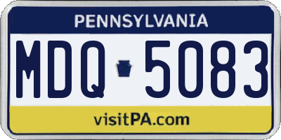 PA license plate MDQ5083