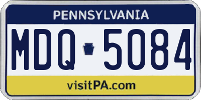 PA license plate MDQ5084
