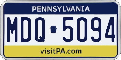 PA license plate MDQ5094