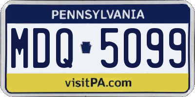 PA license plate MDQ5099