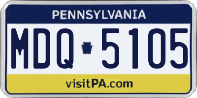 PA license plate MDQ5105