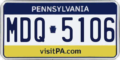 PA license plate MDQ5106