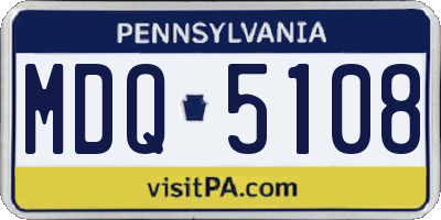 PA license plate MDQ5108