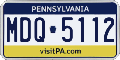 PA license plate MDQ5112