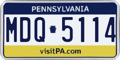 PA license plate MDQ5114