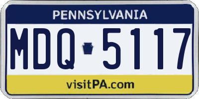 PA license plate MDQ5117