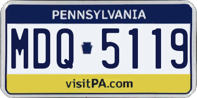 PA license plate MDQ5119