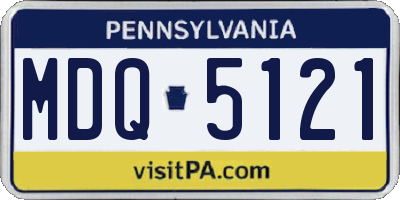 PA license plate MDQ5121