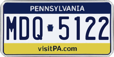 PA license plate MDQ5122