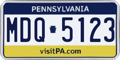 PA license plate MDQ5123