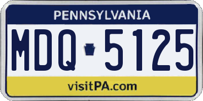 PA license plate MDQ5125