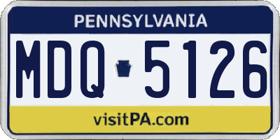 PA license plate MDQ5126