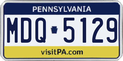 PA license plate MDQ5129