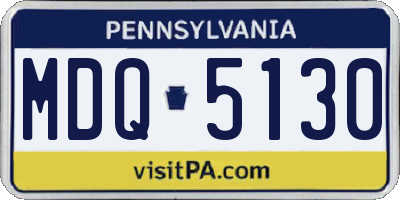 PA license plate MDQ5130