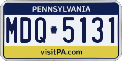 PA license plate MDQ5131