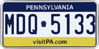 PA license plate MDQ5133