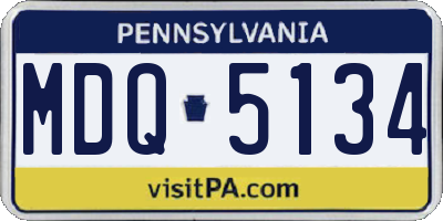 PA license plate MDQ5134