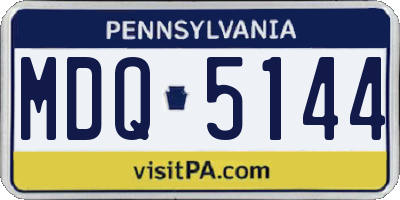 PA license plate MDQ5144