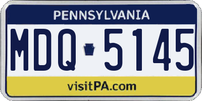 PA license plate MDQ5145