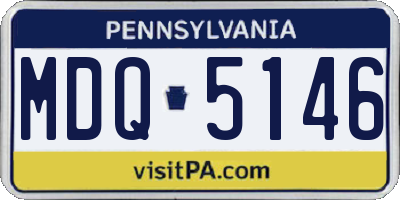 PA license plate MDQ5146
