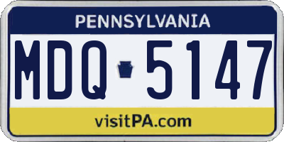 PA license plate MDQ5147