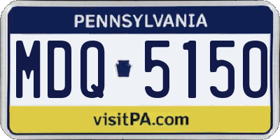 PA license plate MDQ5150