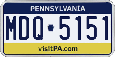 PA license plate MDQ5151