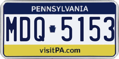 PA license plate MDQ5153
