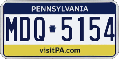 PA license plate MDQ5154