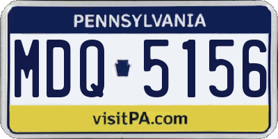 PA license plate MDQ5156