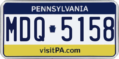 PA license plate MDQ5158