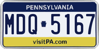PA license plate MDQ5167