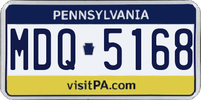 PA license plate MDQ5168